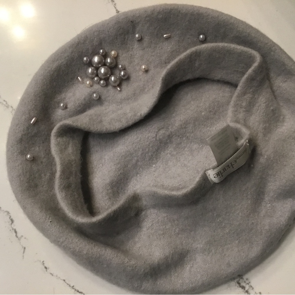 Grey French New Hat with Pearls - Picture 7 of 10